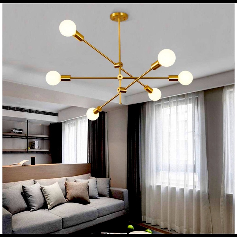 Brand New 6 Light Mid Century Modern Chandelier